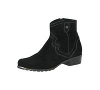 CAPRICE women's heeled leather boots with zipper, Black (Black Suede), 6 UK