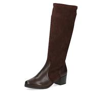 CAPRICE Women's high boots with heel Airmotion made of leather knee-high Width G, Brown (Dk Brown Comb), 4.5 UK