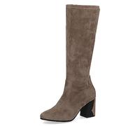 Caprice Women's high boots with heel Memotion knee-high Block heel Width G, Brown (Taupe Stretch), 3.5 UK