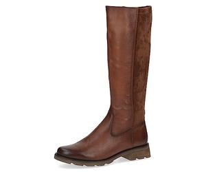 Caprice Women's high boots without heel Airmotion made of leather knee-high Width G, Brown (Cognac Comb), 5 UK