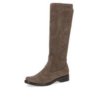 CAPRICE Women's high boots without heel Knee-high Vegan, Brown (Cafe Stretch), 4.5 UK