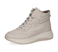 CAPRICE women's high-top leather sneakers with platform sole, Cream (Offwhite Nappa), 6 UK