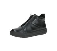 CAPRICE Women's high-top Leather Sneakers with Zipper, Black (Black Nappa), 6 UK