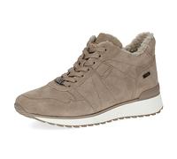CAPRICE Women's high-top sneakers with lining made of leather Water-repellent, Brown (Mud Suede), 4 UK