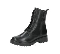 CAPRICE women's lace-up leather ankle boots with zipper, Black (Black Nappa), 5 UK