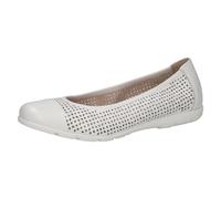 CAPRICE Women' 9-22151-42 Ballet Flat, White Rose Com, 4.5 UK