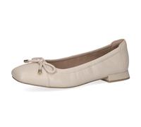 CAPRICE Women's Leather Block Heel Ballet Flats, Cream Perlato, 5 UK