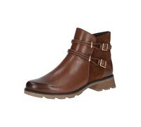CAPRICE Women's leather Chelsea boots with buckles, Brown (Cognac Comb), 5 UK