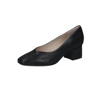 Caprice Women's Leather Court Shoes, Black Metallic, 37
