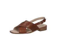 CAPRICE Women's Leather Flat Sandals Elegant, Brown (Cognac Nappa), 6 UK