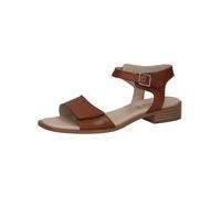 CAPRICE Women's leather flat sandals Festive, Brown (Cognac Nappa), 5 UK