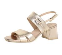 CAPRICE Women's leather heeled sandals Elegant, Metallic (Platin Metal.), 5 UK