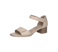 CAPRICE Women's Leather Heeled Sandals with Trapezoid Heel, Cream (Offwhite Nappa), 4 UK
