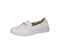 CAPRICE Women's Leather Loafers Casual, White (White Deer), 6.5 UK