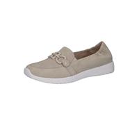CAPRICE Women's Leather Loafers Comfortable, Gray (Lt.Grey Suede), 5 UK