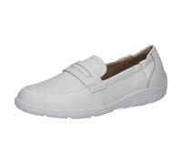 CAPRICE women's leather loafers comfortable, White (White Nappa), 6 UK