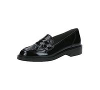 CAPRICE Women's Leather Loafers with Block Heel, Black (Black Naplak), 5.5 UK