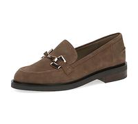 CAPRICE Women's Leather Loafers with Block Heel, Brown (Taupe Suede), 5.5 UK