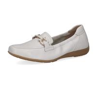 CAPRICE Women's Leather Loafers with Buckle, White (White Deer), 6 UK