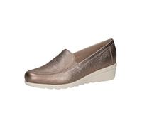CAPRICE Women's Leather Loafers with Wedge Heel, Beige (Taupe Metallic), 6 UK