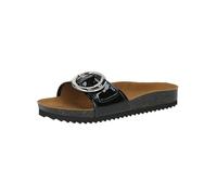 CAPRICE Women's leather mules with buckle, Black (Black Patent), 5 UK