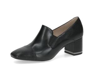 CAPRICE Women's Leather Pumps Square Toe, Black (Black Comb), 4.5 UK