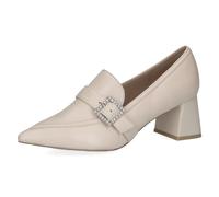 CAPRICE Women's Leather Pumps with Glitter Buckle, Cream (Cream Perlato), 5 UK