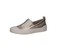 CAPRICE Women's Leather Slip-ons Flat, Metallic (Platin Metal.), 4 UK