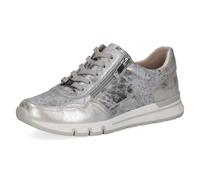 CAPRICE Women's Leather Sneakers, Gray (Grey Patent), 5 UK