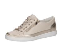 Caprice Women's Leather Sneakers, Metallic (Cream Comb), 6.5 UK