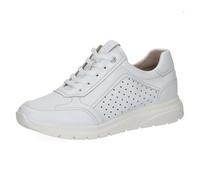 CAPRICE Women's Leather Sneakers, White (White Deer), 6.5 UK