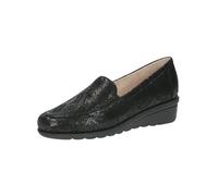 CAPRICE Women's Leather Wedge Slipper Black Reptile 38 EU, Black Reptile, 6 UK