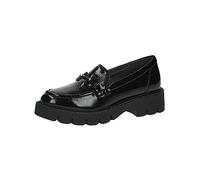 CAPRICE Women's Loafer with Platform Memotion Patent Business Slippers Width G, Black Naplak, 5 UK