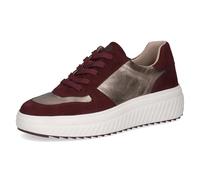 CAPRICE Women's Low-top Leather Platform Sneakers, Red (Bordeaux/Rose), 6 UK