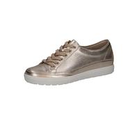CAPRICE Women's Low-top Leather Sneakers with Laces, Metallic (Platin Metal.), 4.5 UK