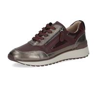 CAPRICE Women's Low-top Leather Sneakers with Removable Footbed, Red (Bordeaux Comb), 5 UK