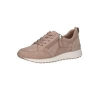 CAPRICE Women's Low-top Leather Sneakers with Zipper, Beige (Sand Suede), 5 UK