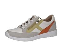 CAPRICE Women's Low-top Leather Sneakers with Zipper, Gray (Lt.Grey Comb), 6 UK