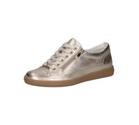 CAPRICE Women's Low-top Leather Sneakers with Zipper, Metallic (Platin Metal.), 4.5 UK