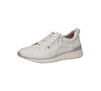 CAPRICE Women's Low-top Leather Sneakers with Zipper, White (White Nappa), 6.5 UK