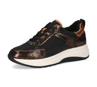 CAPRICE Women's Low-top Sporty Platform Sneakers, Multicolor (Black/Bronce), 4 UK