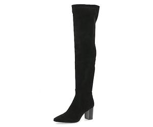 CAPRICE Women's over-the-knee boots Memotion with heel Pointed Width G, Black (Black Stretch), 6.5 UK