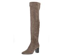 CAPRICE Women's over-the-knee boots Memotion with heel Pointed Width G, Brown (Taupe Stretch), 3.5 UK