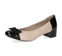 Caprice Women's Patent Pumps with Block Heel, Beige (Beige Comb), 4 UK