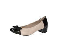 CAPRICE Women's Patent Pumps with Block Heel, Beige (Beige Comb), 5.5 UK