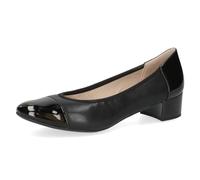 CAPRICE Women's patent pumps with block heel, Black (Black Comb), 7.5 UK