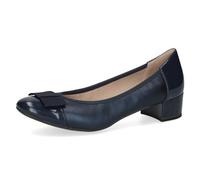 CAPRICE Women's Patent Pumps with Block Heel, Blue (Navy Comb), 6 UK