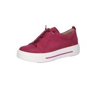 CAPRICE Women's Platform Trainers Leather Low Top, Pink Suede, 8 UK