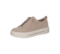 CAPRICE Women's Platform Trainers Leather Low Top, Sand Suede, 3.5 UK