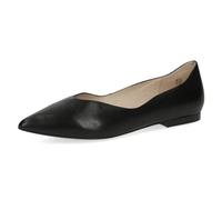 CAPRICE Women's Pointed Leather Ballet Flats, Black (Black Nappa), 4.5 UK